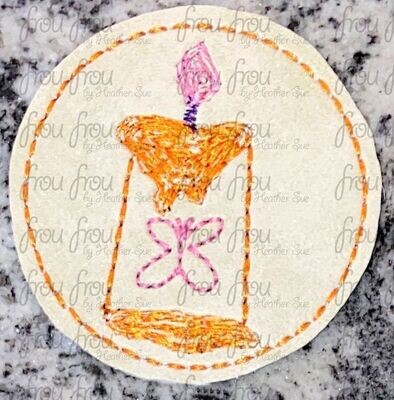Abuela Candle Enchanto Symbol Clippie Machine Embroidery In The Hoop Project 1.5, 2, 3, and 4 inch and SORTED into multiples