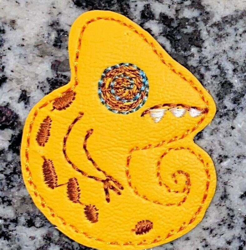 Camil Chameleon Enchanto Symbol Clippie Machine Embroidery In The Hoop Project 1.5, 2, 3, and 4 inch and SORTED into multiples