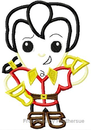 Gason Little Prince Cutie Machine Applique Embroidery Design, Multiple Sizes