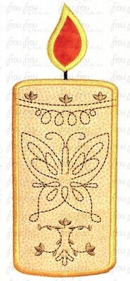 Abuela's Candle With Detail Enchanto Machine Applique and Filled Embroidery Designs, Multiple sizes 2.5