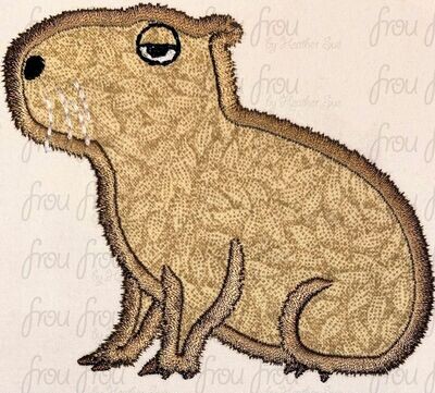 Antoni's Capybara Enchanto Machine Applique and Filled Embroidery Designs, Multiple sizes 2"-16"