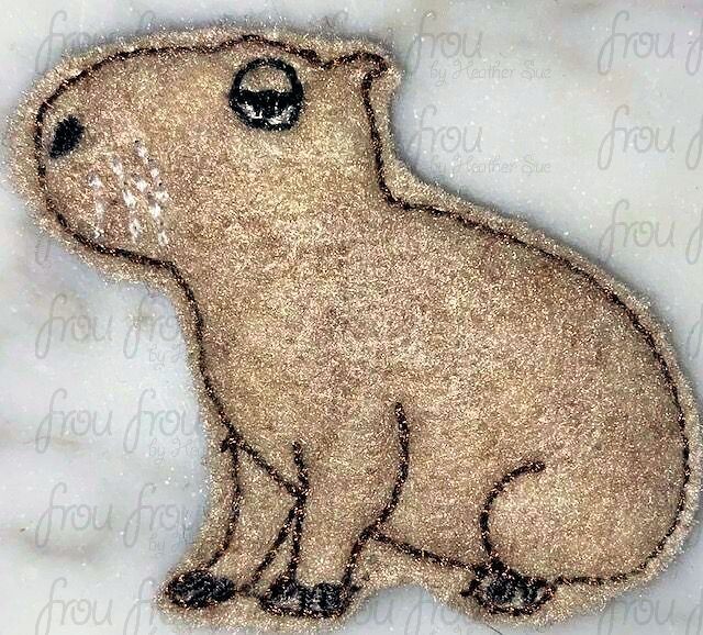 Antoni's Capybara Enchanto Clippie Machine Embroidery In The Hoop Project 1.5, 2, 3, and 4 inch and SORTED into multiples