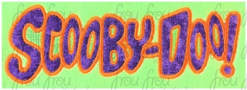 Scooba Due Logo Dog Machine Applique and filled Embroidery Design, Multiple Sizes, including 2.5"-16"