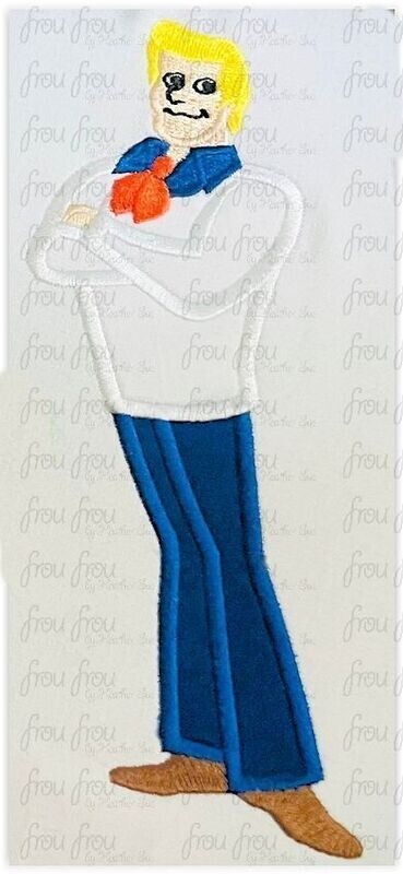 Freed Full Body Scooba Due Machine Applique Embroidery Design, Multiple Sizes, including 4"-16"