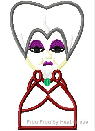 Wicked Lady Stepmother Little Princess Machine Applique Embroidery Design, Multiple Sizes- NOW INCLUDING 4 INCH
