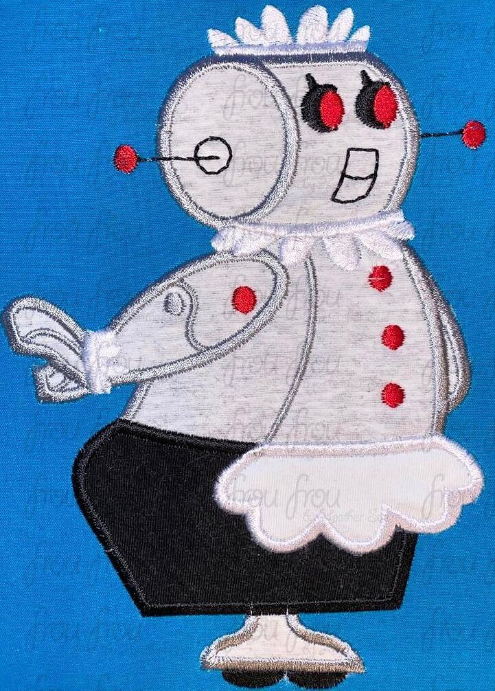 Rose Robot Jets Full Body Jet Sons Machine Applique and filled Embroidery Design, Multiple Sizes, including 2"-16"