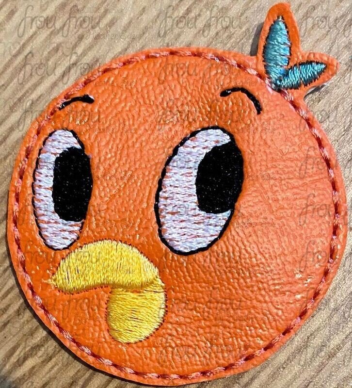 Orange Bird Head Clippie Machine Embroidery In The Hoop Project 1.5, 2, 3, and 4 inch and SORTED into multiples