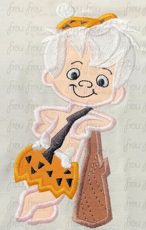 Bammer Flint Stones Logo Machine Applique and filled Embroidery Design, Multiple Sizes, including 2.5"-16"
