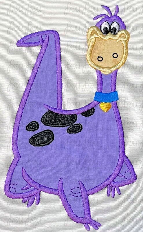 Dinosaur Flint Stone Machine Applique and Filled Embroidery Design, Multiple Sizes, including 2.5&quot;-16&quot;