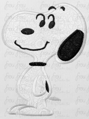 Snoops Dog Peanut Machine Applique and filled Embroidery Design, Multiple Sizes, including 2