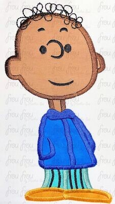 Frank Peanut Machine Applique and filled Embroidery Design, Multiple Sizes, including 2