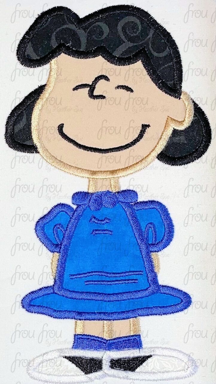 Lucky Peanut Machine Applique and filled Embroidery Design, Multiple Sizes, including 2"-16"