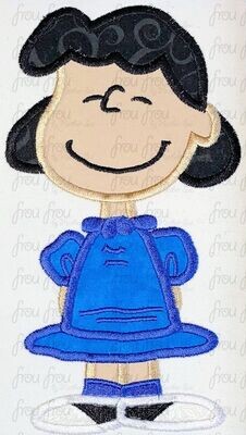 Lucky Peanut Machine Applique and filled Embroidery Design, Multiple Sizes, including 2