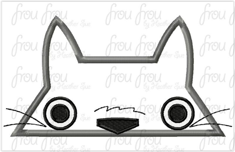 Totoroll Neighbor Anime Peeker Machine Applique and Filled Embroidery Design, Multiple Sizes, including 2"-16"