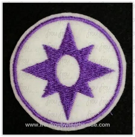 Clippie Violet Superhero Machine Embroidery In The Hoop Project 1.5, 2, 3, and 4inch