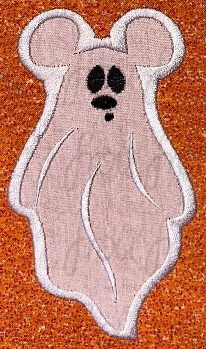 Ghosts Boo Mister Mouse, filled and applique embroidery design- multiple sizes including 2