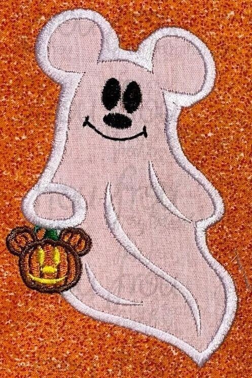 Ghosts Pumpkin Mister Mouse Filled and Applique embroidery design- multiple sizes including 2