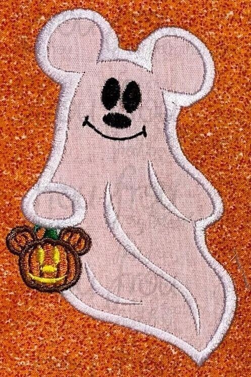 Ghosts Pumpkin Mister Mouse Filled and Applique embroidery design- multiple sizes including 2&quot;-16&quot;