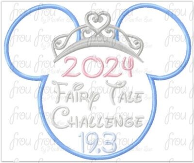Fairy Tale Challenge 19.3 Miles 2024 Miss Mouse Princess Crown Tiara Running Machine Applique Embroidery Design 4x4, 5x7, and 6x10