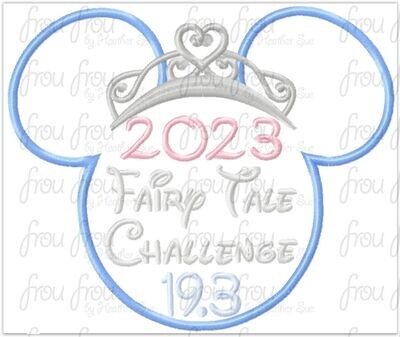 Fairy Tale Challenge 19.3 Miles 2023 Miss Mouse Princess Crown Tiara Running Machine Applique Embroidery Design 4x4, 5x7, and 6x10