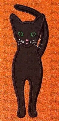 Young House Cat One Color Machine Applique and Filled Embroidery Design, multiple sizes, including 2.5"-16"
