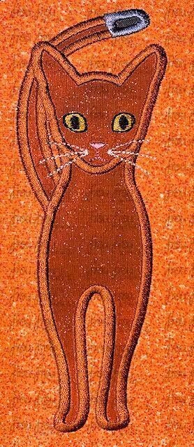 Abyssinian House Cat Machine Applique and Filled Embroidery Design, multiple sizes, including 2.5&quot;-16&quot;