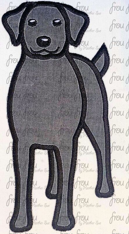 Labrador Retriever Adult Lab Dog Machine Applique and filled Embroidery Design, multiple sizes, including 2"-16"