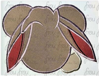 Rabbit Lost Boy or P0oh Mister Mouse Head Machine Applique and Filled Embroidery Design, multiple sizes, including 2