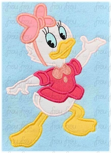 Web Duck Tales full body Machine Applique and Filled Embroidery Design, Multiple Sizes- 2.5"-16"