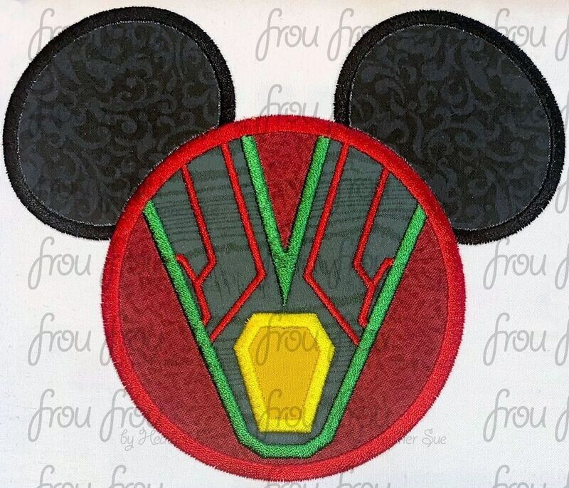 Vizion Super Hero Mister Mouse Head Machine Applique and Filled Embroidery Designs 2"-16"