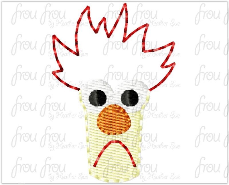 Clippie Beakie Head Machine Embroidery In The Hoop Project 1.5&quot;-4&quot; single and 2&quot; multiples sorted into 4x4, 5x7, and 6x10 hoop