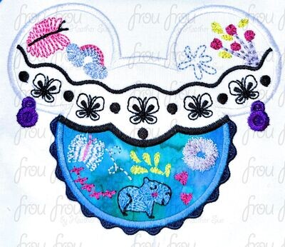Meerabel Enchanto Miss Mouse Head Machine Applique and Filled Embroidery Designs 3"-16"