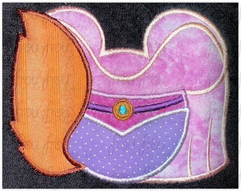 Maid Maryanne Mouse Head  Machine Applique and filled Embroidery Design, multiple sizes including 2"-16"