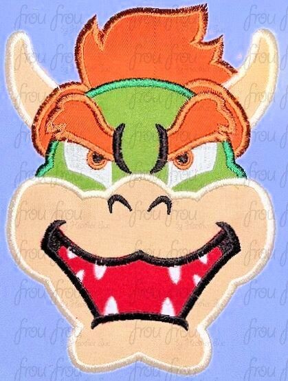 Bowsy Head Maro Machine Applique and Filled Embroidery Design, 2.5&quot;-16&quot;