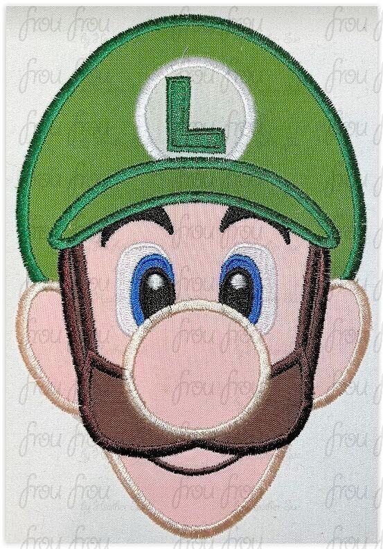 Lugi Head Maro Machine Applique and Filled Embroidery Design, 2.5&quot;-16&quot;