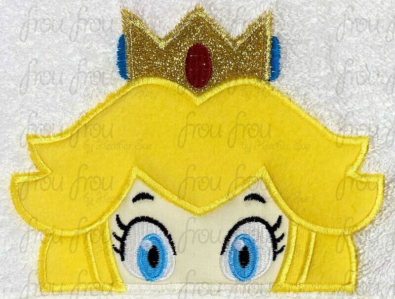 Princess Pear Peeker Maro Machine Applique and Filled Embroidery Design, 2.5&quot;-16&quot;