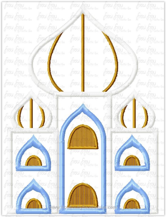 Taj Mahal India It&#39;s a Small Globe Ride Machine Applique Embroidery Design, Multiple Sizes including 4&quot;-16&quot;