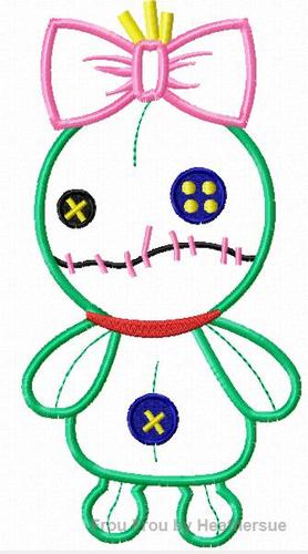 Lila&#39;s Doll Machine Applique Embroidery Design, Multiple Sizes, including 4 inch