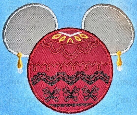 Abuela  Enchanto Miss Mouse Head Machine Applique and Filled Embroidery Designs 3"-16"