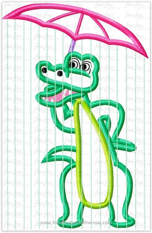 Rainforest Alligator It's a Small Globe Ride Machine Applique Embroidery Design, Multiple Sizes including 4"-16"