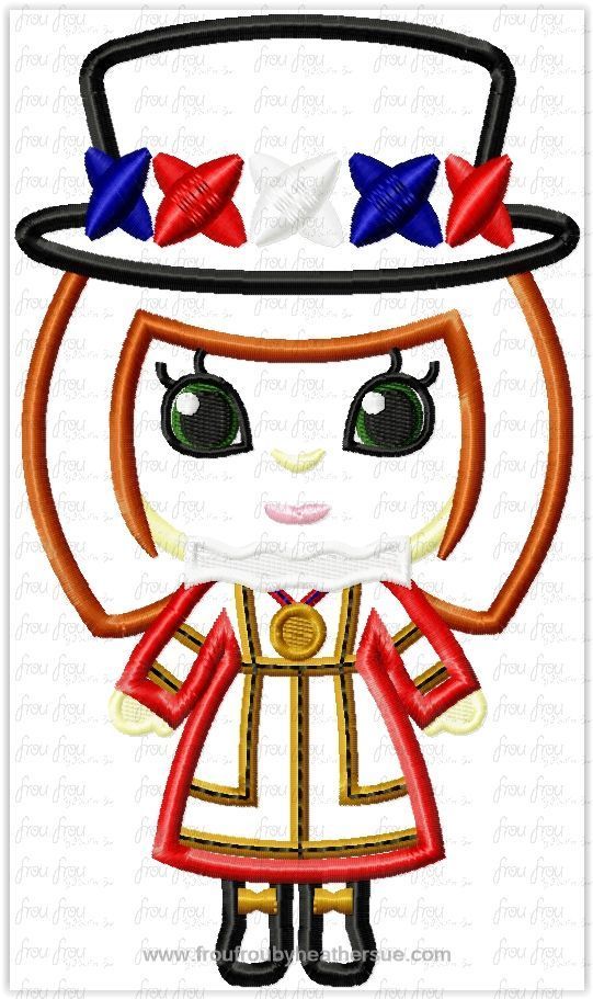 British Girl Cutie England It's a Small Globe Ride Machine Applique Embroidery Design, Multiple Sizes including 4
