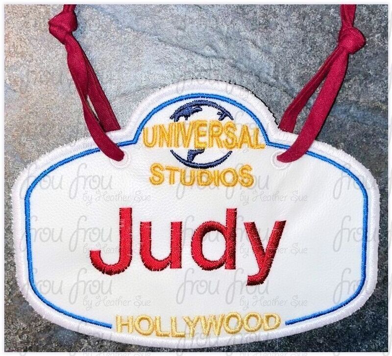 Universe Studios Hollywood Stroller and Name Tag Fish Extender IN THE HOOP Machine Applique Embroidery Design 4"-16"