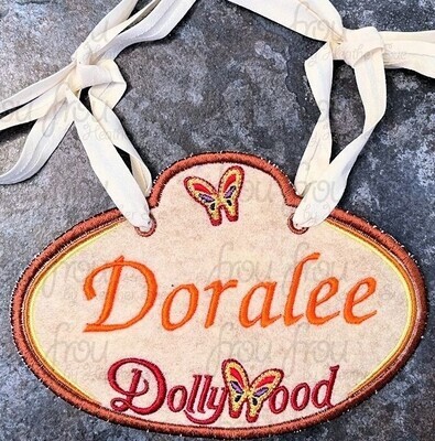 Doll Wood Theme Park Stroller and Name Tag Fish Extender IN THE HOOP Machine Applique Embroidery Design 4