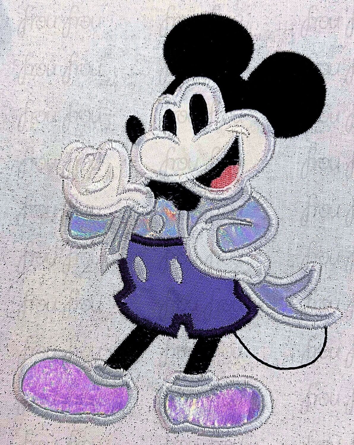 100th Anniversary Mister Mouse Dis World Full Body Machine Applique Embroidery Design, multiple sizes including 3