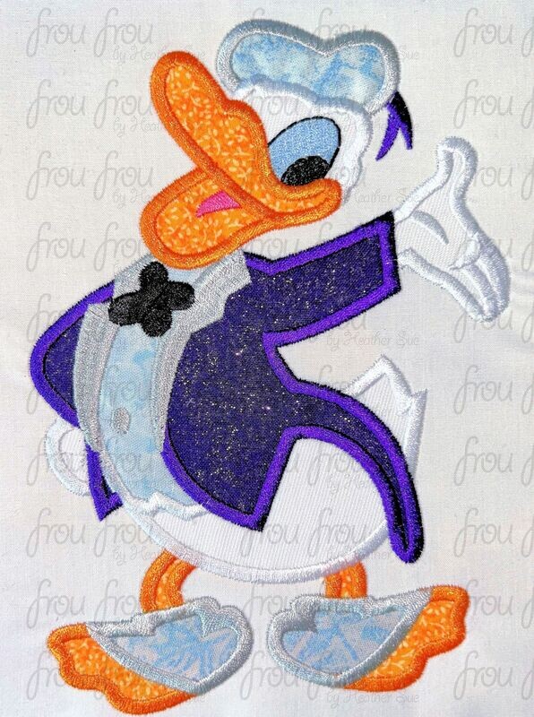 100th Anniversary Dasey Don Dis World Full Body Machine Applique Embroidery Design, multiple sizes including 3&quot;-16&quot;