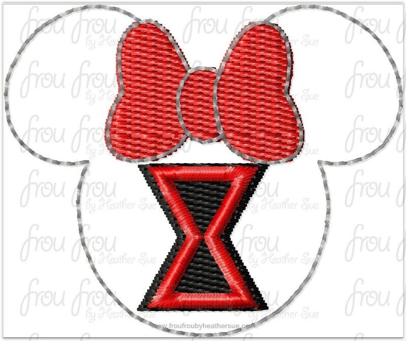 Clippies Black Spider Superhero Miss Mouse Head Machine Embroidery In The Hoop Project 1.5, 2, 3, and 4 inch and SORTED Multiples