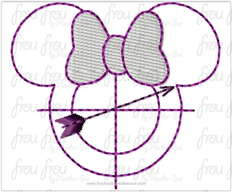 Clippies Hawk Superhero Miss Mouse Head Machine Embroidery In The Hoop Project 1.5, 2, 3, and 4 inch and SORTED Multiples