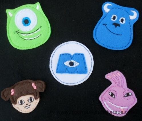 Clippies Monsters FIVE Design SET Machine Embroidery In The Hoop Project 1.5, 2, and 3 inch
