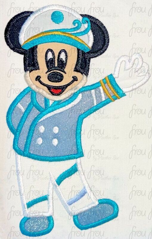 25th Anniversary Dis Cruise Line Mister Mouse Machine  Applique Embroidery Design 4"-16"