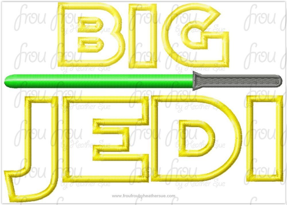 Big  Jed Space Wars Wording Machine Applique Embroidery Design Multiple Sizes, including 4&quot;